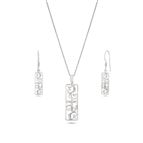 STERLING SILVER CRUCIFIX (W/VINE DETAIL) - NECKLACE & EARRING SET
